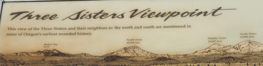 Sign showing mountains