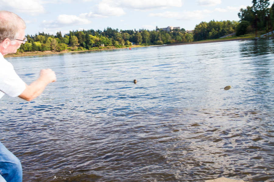 Rock skipping on the Willamette River