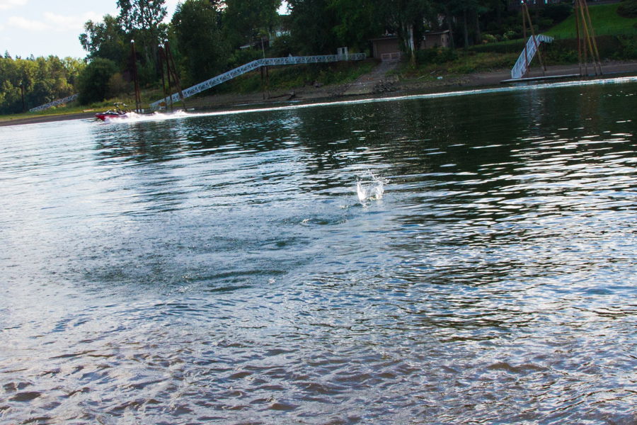 Rock skipping on the Willamette River