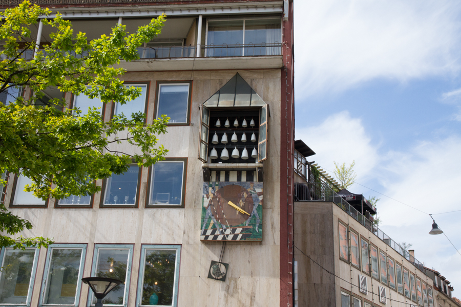 Clock with chimes.